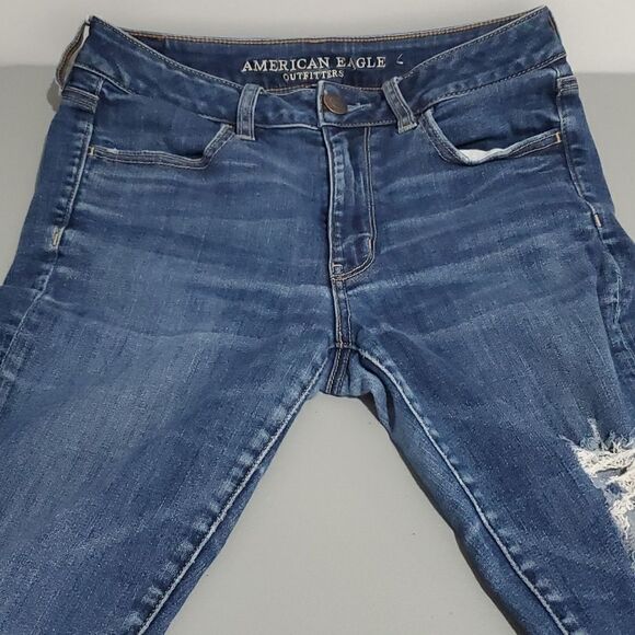 𝅺AMERICAN Eagle 28x26 super stretch X size 6 high rise jeggings - Picture 5 of 8